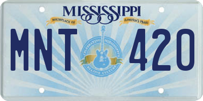 MS license plate MNT420