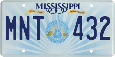 MS license plate MNT432