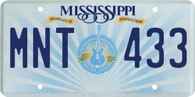 MS license plate MNT433