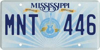 MS license plate MNT446