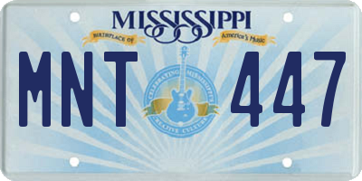 MS license plate MNT447