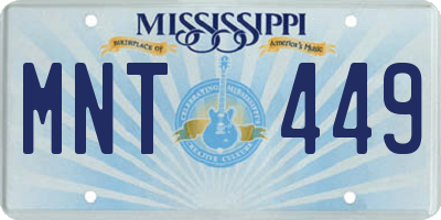 MS license plate MNT449