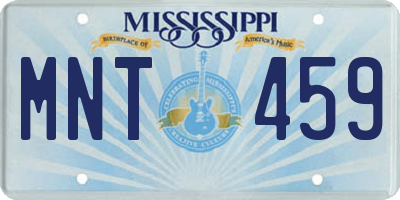 MS license plate MNT459
