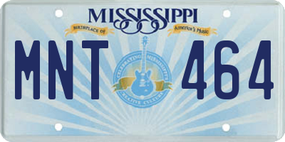 MS license plate MNT464