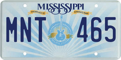 MS license plate MNT465