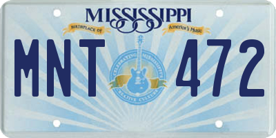 MS license plate MNT472