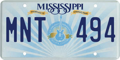 MS license plate MNT494