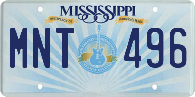 MS license plate MNT496