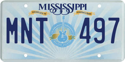 MS license plate MNT497