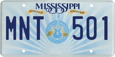 MS license plate MNT501