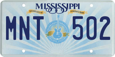 MS license plate MNT502