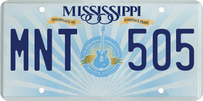MS license plate MNT505