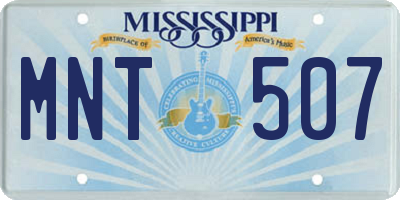 MS license plate MNT507