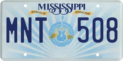 MS license plate MNT508