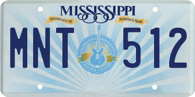 MS license plate MNT512