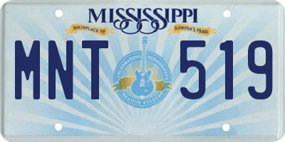 MS license plate MNT519