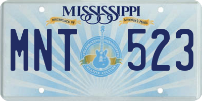 MS license plate MNT523