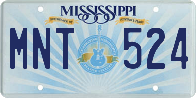 MS license plate MNT524