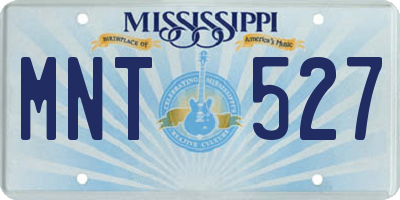 MS license plate MNT527