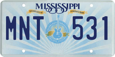 MS license plate MNT531