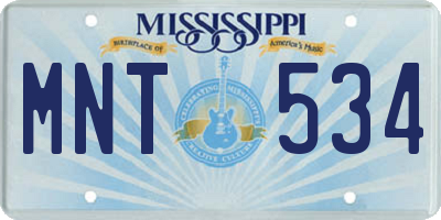 MS license plate MNT534