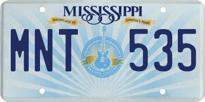 MS license plate MNT535
