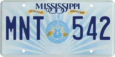 MS license plate MNT542