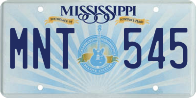 MS license plate MNT545