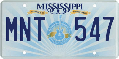 MS license plate MNT547