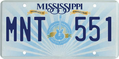 MS license plate MNT551