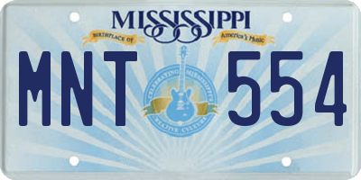 MS license plate MNT554
