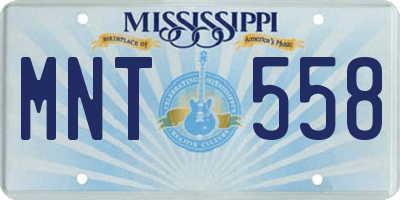 MS license plate MNT558