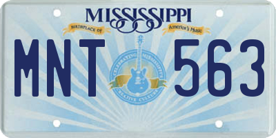 MS license plate MNT563