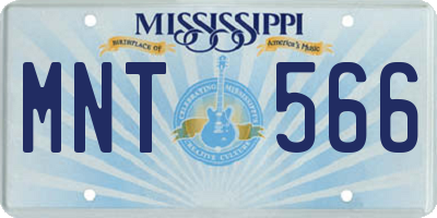 MS license plate MNT566