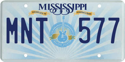 MS license plate MNT577