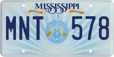 MS license plate MNT578