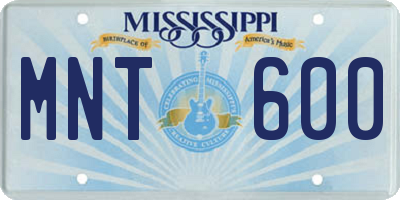 MS license plate MNT600