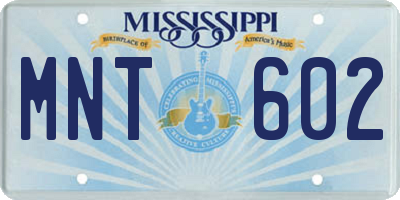MS license plate MNT602