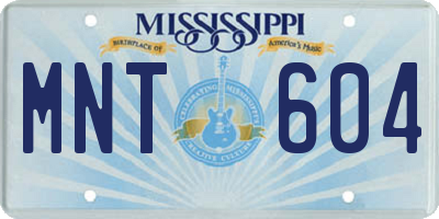 MS license plate MNT604