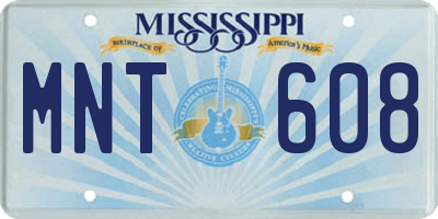 MS license plate MNT608