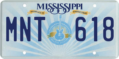 MS license plate MNT618