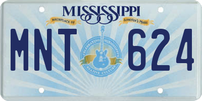 MS license plate MNT624