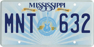MS license plate MNT632