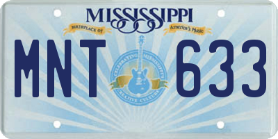 MS license plate MNT633