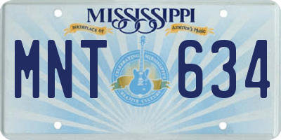MS license plate MNT634