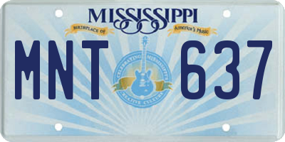 MS license plate MNT637