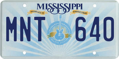 MS license plate MNT640