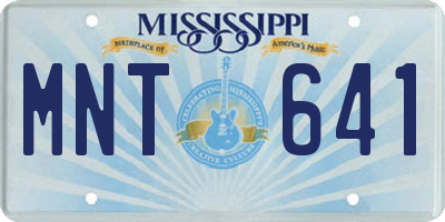 MS license plate MNT641