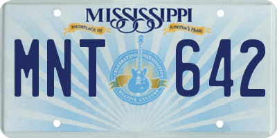 MS license plate MNT642
