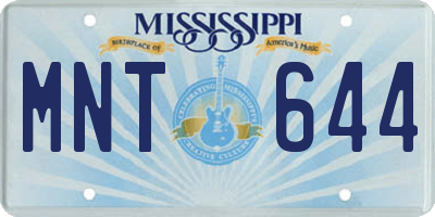 MS license plate MNT644